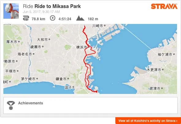 Strava: Ride to Mikasa Park