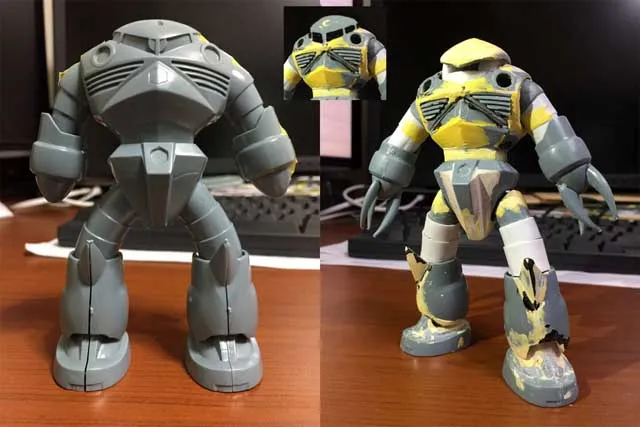 旧キットズゴック、仮組と現状を比較してみる